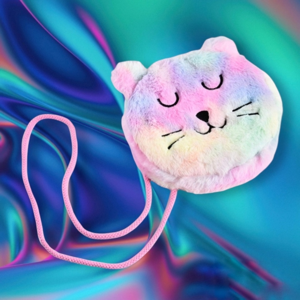 GROOVY GLAM Rainbow Sleepy Bear Plushy Bag Purse